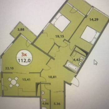 Продается 3-х комнатная квартира, 112 м²