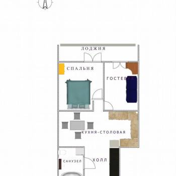 Продается 2-х комнатная квартира, 54 м²