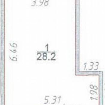 Продается 1-комнатная квартира, 28,2 м²