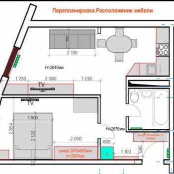 Сдается 2-х комнатная квартира, 45 м²