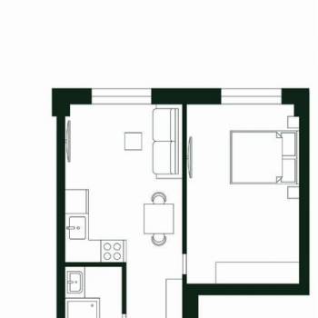 Продается 1-комнатная квартира, 34,2 м²