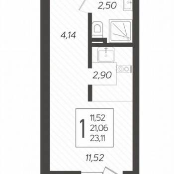 Продается 1-комнатная квартира, 23,1 м²