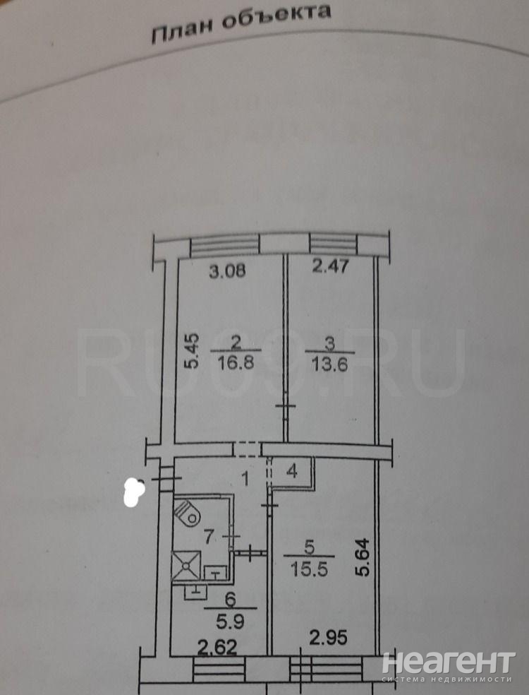 Продается 3-х комнатная квартира, 60 м²