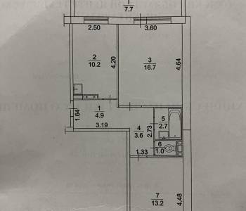 Продается 3-х комнатная квартира, 52 м²