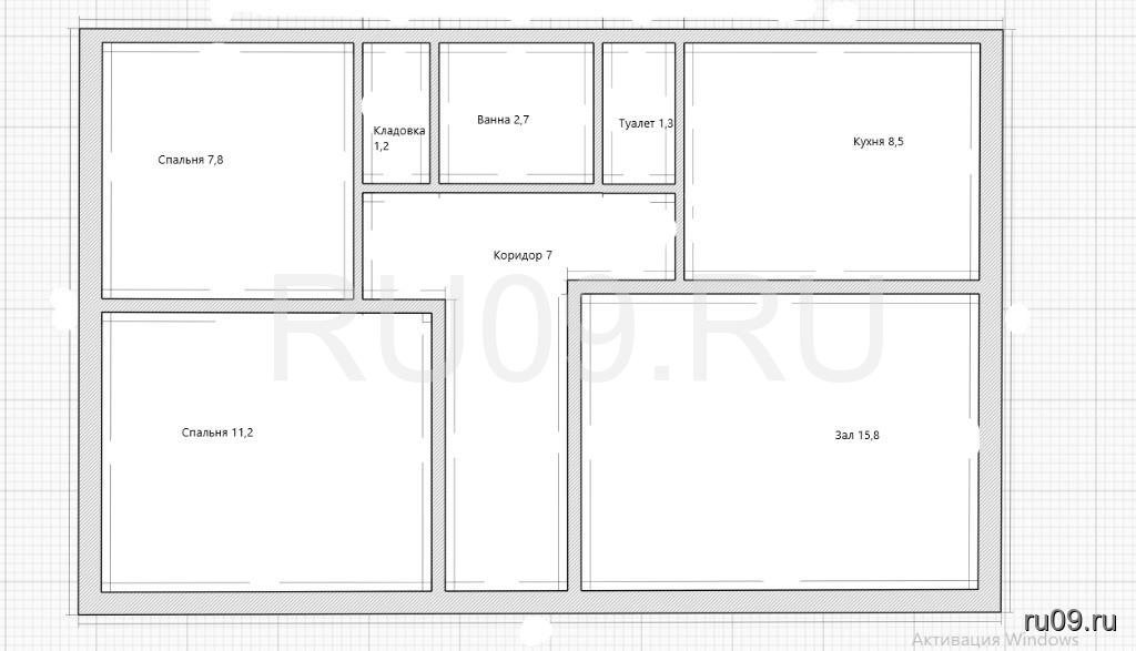 Продается 3-х комнатная квартира, 55 м²