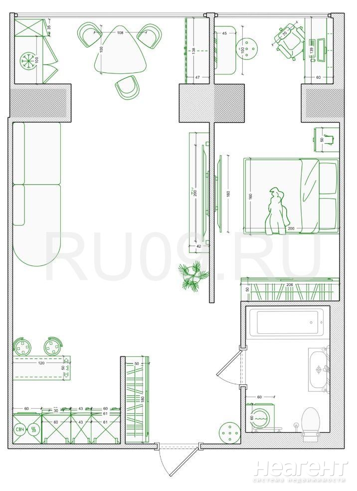 Продается 2-х комнатная квартира, 55 м²