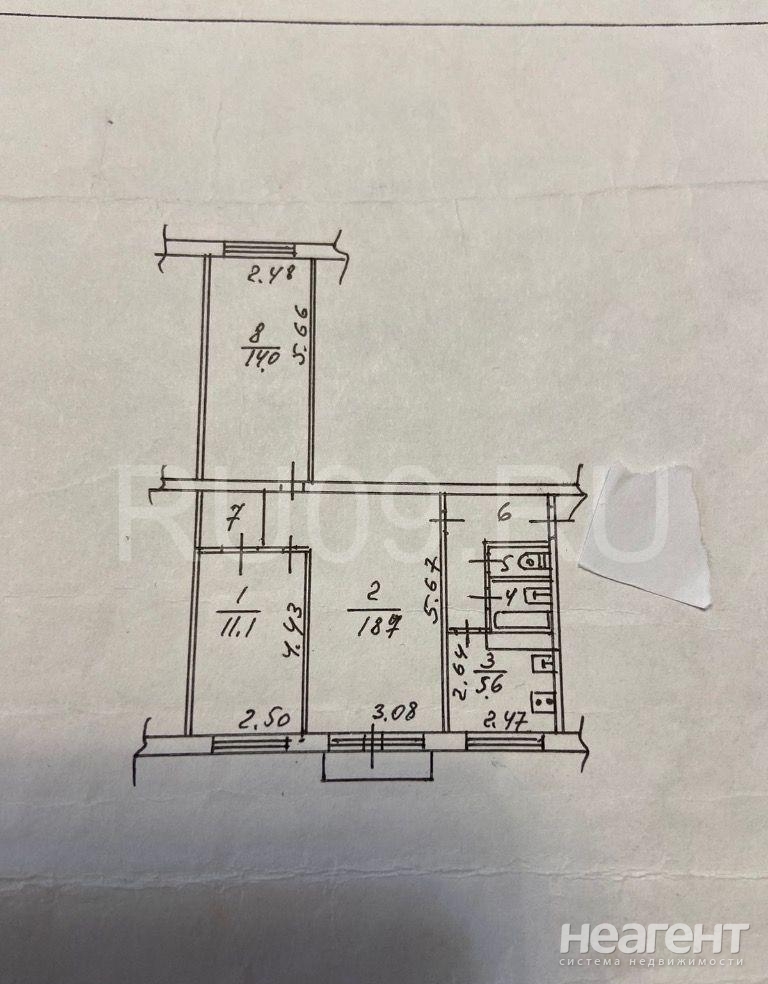 Продается 3-х комнатная квартира, 63 м²