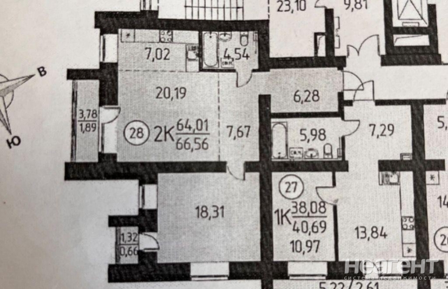 Продается 2-х комнатная квартира, 66 м²