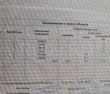 Продается 2-х комнатная квартира, 59 м²