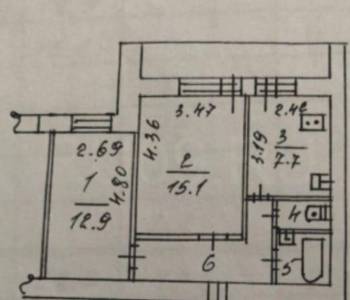 Продается 2-х комнатная квартира, 48 м²