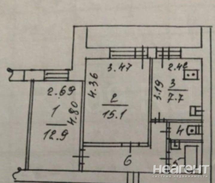 Продается 2-х комнатная квартира, 48 м²