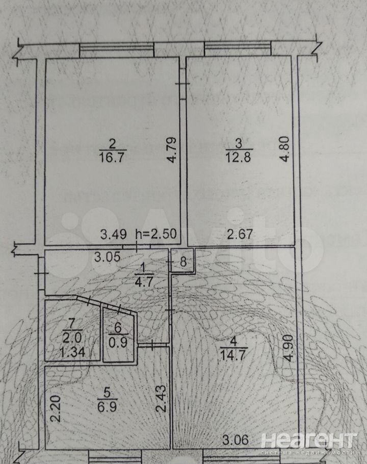 Продается 3-х комнатная квартира, 59 м²