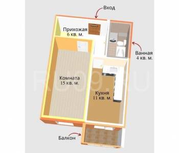 Продается 1-комнатная квартира, 36 м²