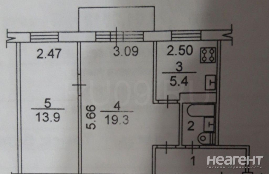 Продается 2-х комнатная квартира, 46 м²