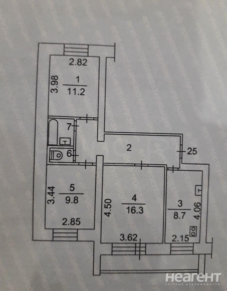 Продается 3-х комнатная квартира, 61 м²