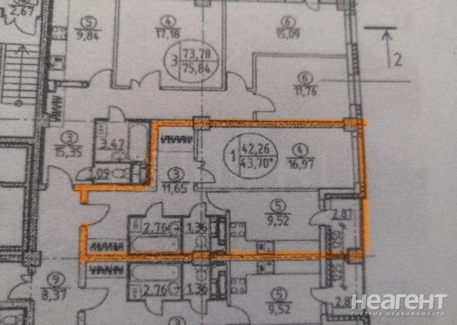 Продается 1-комнатная квартира, 42 м²