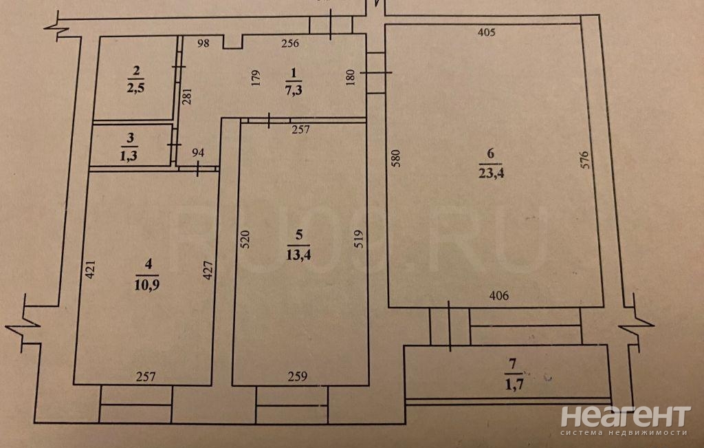 Продается 2-х комнатная квартира, 58 м²