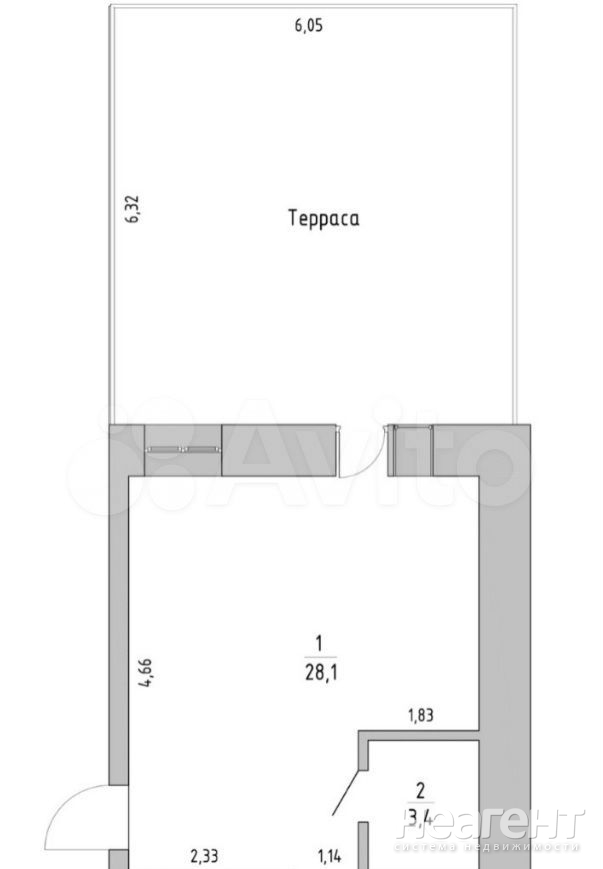 Продается 1-комнатная квартира, 31,5 м²