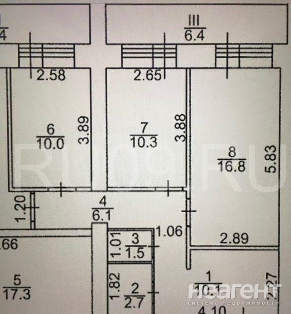 Продается 3-х комнатная квартира, 82 м²