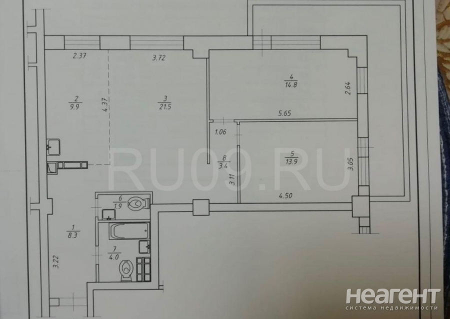 Продается 3-х комнатная квартира, 80 м²