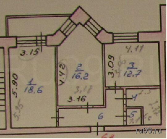 Сдается 2-х комнатная квартира, 62 м²