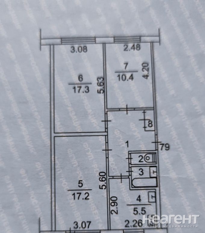 Продается 3-х комнатная квартира, 61,9 м²