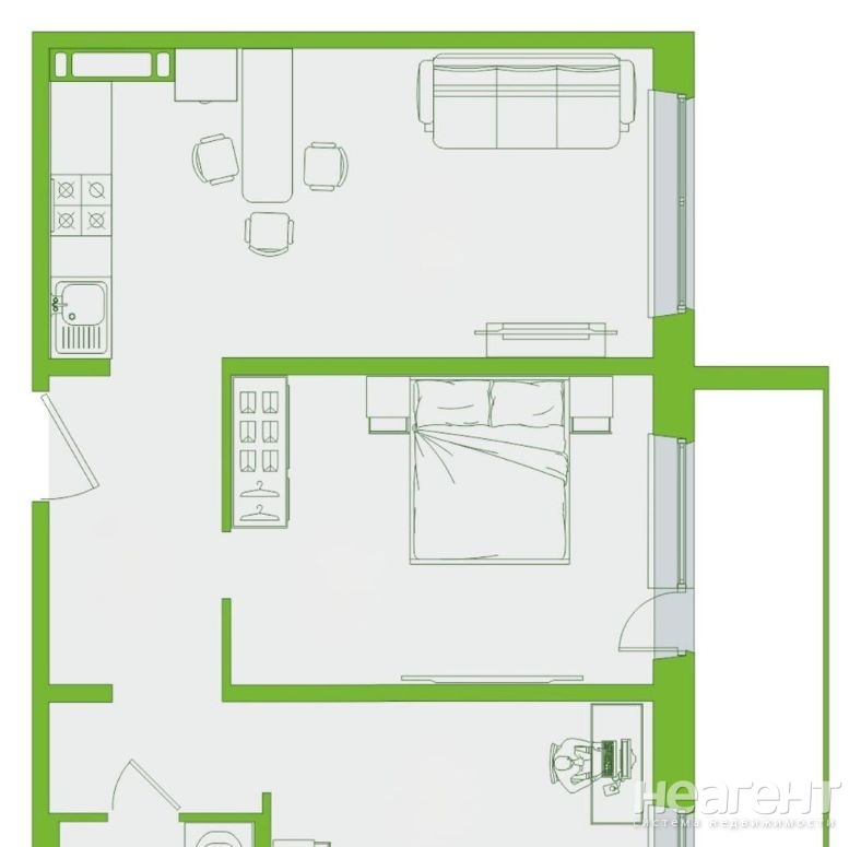 Продается 2-х комнатная квартира, 60 м²