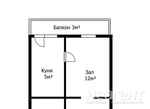 Продается 1-комнатная квартира, 22 м²