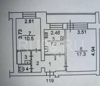 Продается 2-х комнатная квартира, 47 м²