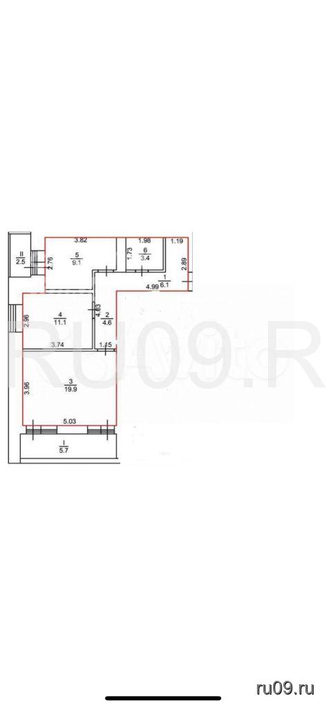 Продается 2-х комнатная квартира, 54 м²