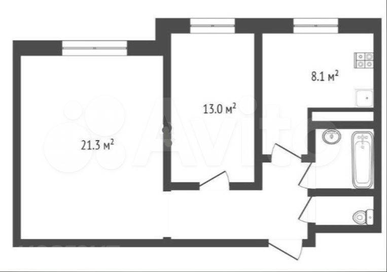 Продается 2-х комнатная квартира, 50 м²