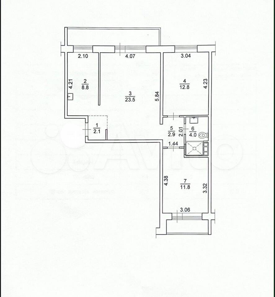 Продается 3-х комнатная квартира, 67 м²