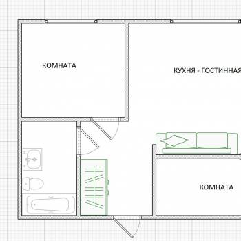 Продается 1-комнатная квартира, 37,9 м²