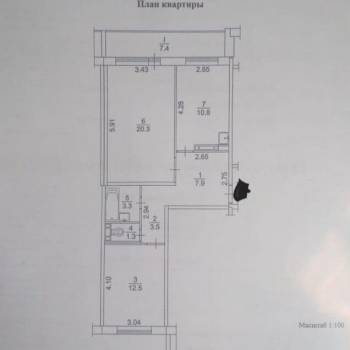 Продается 2-х комнатная квартира, 59 м²