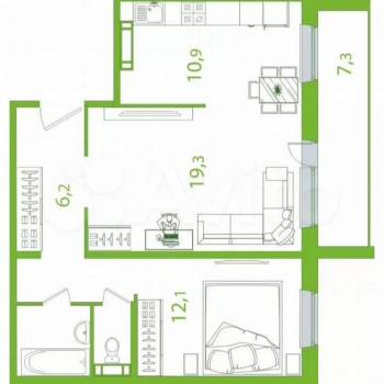 Продается 2-х комнатная квартира, 60 м²