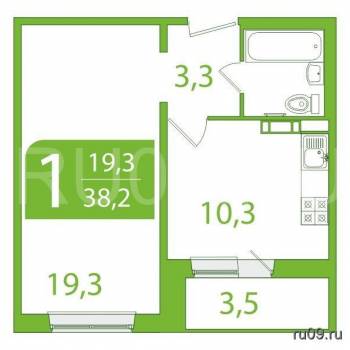 Продается 1-комнатная квартира, 38 м²