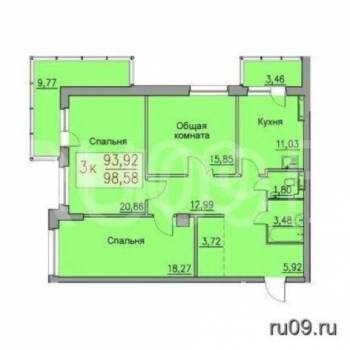 Продается 3-х комнатная квартира, 93 м²