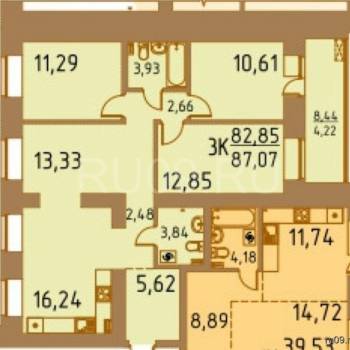 Продается 3-х комнатная квартира, 87 м²