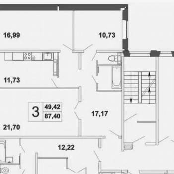 Продается 3-х комнатная квартира, 87 м²