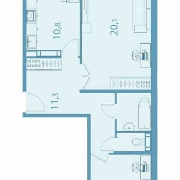 Продается 2-х комнатная квартира, 63,4 м²