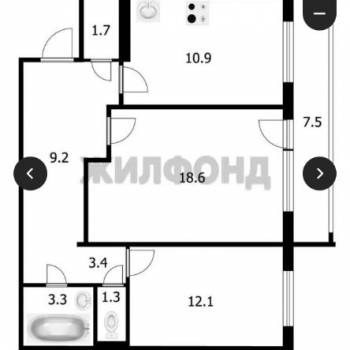 Продается 2-х комнатная квартира, 60 м²