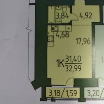 Продается 1-комнатная квартира, 33 м²