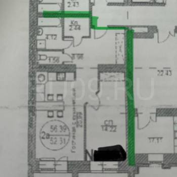 Продается 2-х комнатная квартира, 56 м²