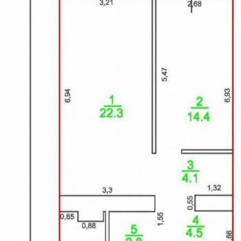 Продается 2-х комнатная квартира, 56 м²