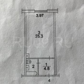 Продается 1-комнатная квартира, 33 м²