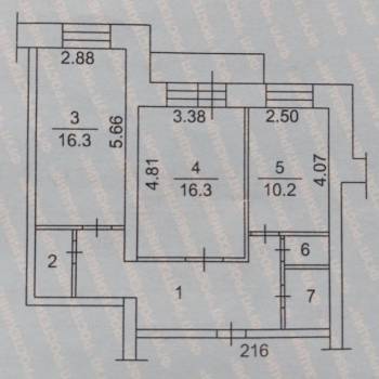 Продается 2-х комнатная квартира, 62,1 м²