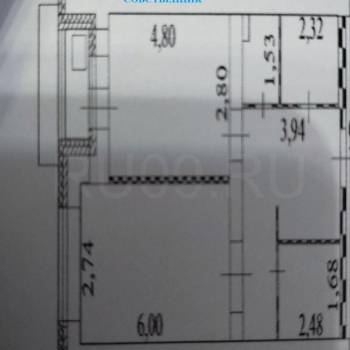 Продается 1-комнатная квартира, 52 м²