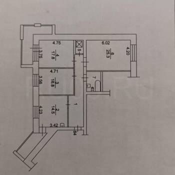 Продается 3-х комнатная квартира, 114 м²