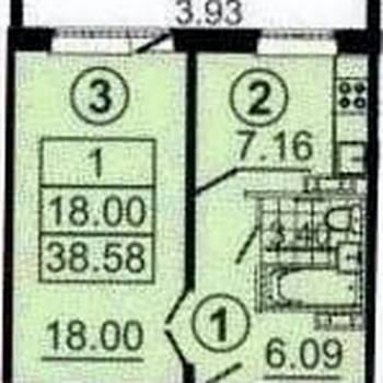 Продается 1-комнатная квартира, 34,7 м²