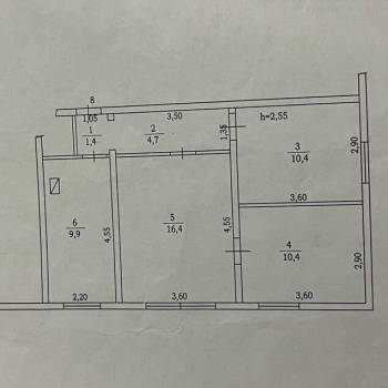 Продается 3-х комнатная квартира, 53,2 м²